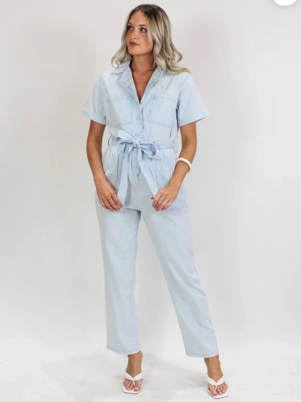 Skies are blue utility denim  jumpsuit Small
